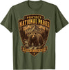 National Parks Conservation Co Protect National Parks Bear Vintage Arrowhead Badge Apparel T-Shirt - Olive Green