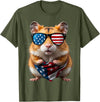 Hamster 4th Of July American Independence Day USA Patriotic T-Shirt - Olive Green