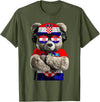 Croatia Flag Clothes Clothing for Men & Women Croatian Flag Bear Sunglasses Souvenirs Products Croatia T-Shirt - Olive Green