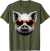 Cool Pig Love Graphic Art Cool Pig Wearing Sunglasses Graphic Art T-Shirt - Olive Green