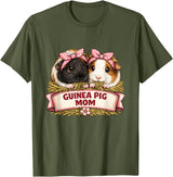 Cute Guinea Pig Mom Cavy Lover Apparel Co Guinea Pig Mom T-Shirt - Olive Green