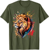 Lion Animal Lover Gift Co. Lion Animal King Nature Graphic Tees Women Men Kids Trendy T-Shirt - Olive Green