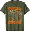 Pumpkin Crusher Kids Halloween Monster Truck Pumpkin Crusher Monster Truck Ghosts Halloween Boys T-Shirt - Olive Green