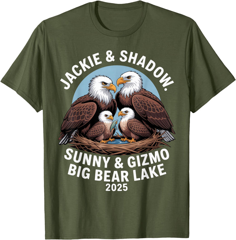 Nature Wildlife Art Prints Jackie & Shadow Sunny & Gizmo Big Bear Lake 2025 Eagle T-Shirt - Olive Green