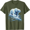 Sea Ocean Animal Art Polar Bear Ocean Sea Polar Bear Motif Marine Mammal Artwork T-Shirt - Olive Green