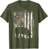 BoredKoalas Farming Farm Shirts Farmer Gifts Camo US Flag Pig Vintage Farm Animal Patriotic Farmer Gift T-Shirt - Olive Green