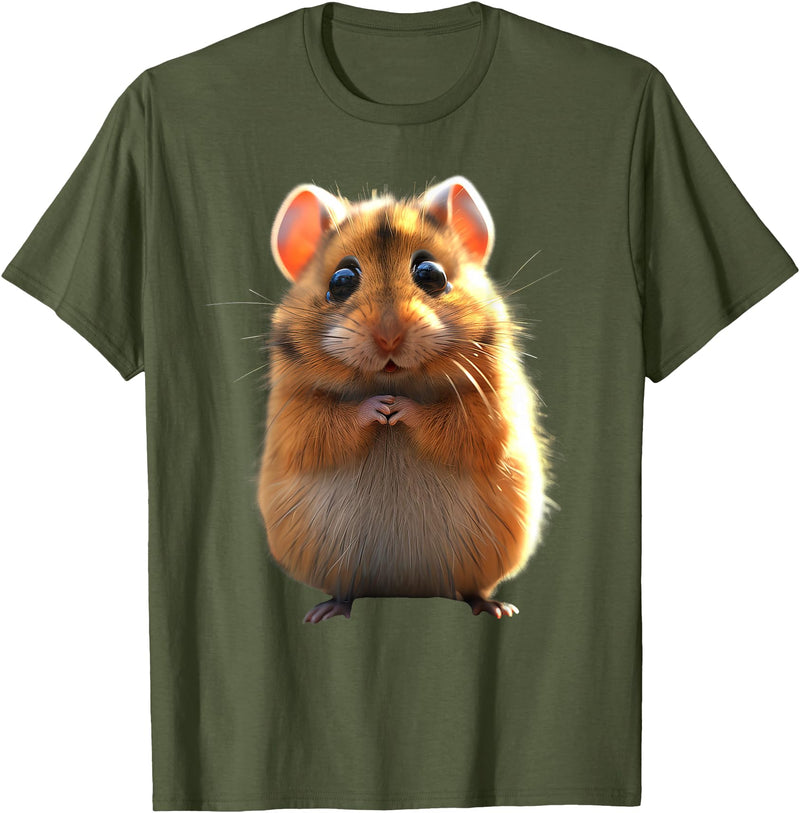Hamster Rodent Field Hamster Cute Hamster T-Shirt - Olive Green