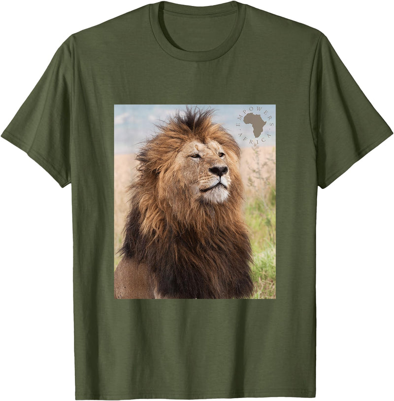 Empowers Africa Foundation African Lion Pride T-Shirt - Olive Green