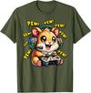 Hamster Gamer Pew Funny Video Games Vintage Boys Men Girls T-Shirt - Olive Green