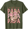 Country CowGirl Western Family Matching Rodeo Papa Pink Boots Coquette Cow-Girl Birthday Party T-Shirt - Olive Green