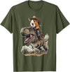 Animal Cowboy Guinea Pig Rex Cowboy T-Shirt - Olive Green