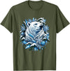 Arctic Polar Bear Winter Snowflakes Christmas Polar Bear Wreath Ice Crystals T-Shirt - Olive Green