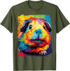 PopArt Pet Animal Prints A Guinea Pig T-Shirt - Olive Green