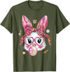 Women Girls Kids Rabbit T-Shirt in Olive Green