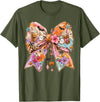 Summerween Tees NYC Summerween Bow Coquette Summer Halloween Ghosts Beach Coffee T-Shirt - Olive Green