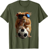 Animal Soccer Design Guinea Pig Soccer T-Shirt - Olive Green