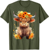 Western Shirts for Girls Men, Highland Cow Gifts Cow, Scottish Highland Cow, Western Wear, Highland Cow T-Shirt - Olive Green