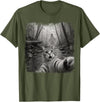 Halloween Ghost Cat Selfie Forest Lat Halloween Ghost Cat Forest Selfie Scared Men Women Kid T-Shirt - Olive Green