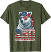 Patriotic Bear Freedom Anniversary Celebration Polar Bear 250 Years of Independence Patriotic America 1776 T-Shirt - Olive Green