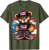 Hip Hop Teddy Bear for proud Puerto Ricans Cute Teddy Bear Puerto Rico Flag Boricua Puerto Rican T-Shirt - Olive Green