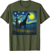 Giraffe Lovers Gifts Women Men youth Kids boys Starry Night Van Gogh Giraffe Animal Funny Graphic T-Shirt - Olive Green