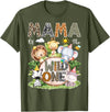 Safari Jungle Animals Bday Boy Matching Mama of The Wild One Safari Jungle Woodland 1st Birthday T-Shirt - Olive Green