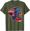 Betta Fighting Fish Splash Art Colorful Betta Fish Lover Splash Art Siamese Fighting Fish T-Shirt - Olive Green