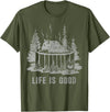 Trendy Apparel Life Is Good Hot Tub Bear Woods Explore Vintage T-Shirt - Olive Green