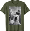 Funny Polar Bear Selfie Titanic T-Shirt - Olive Green