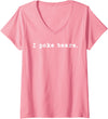 Funny I Poke the Bear Tees and Bear Gifts Womens I Poke Bears Funny Sarcastic Bravery V-Neck T-Shirt - Pink