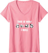 Cute Little Bear Panda This Is How I Roll Design Cute Little Bear Panda This Is How I Roll V-Neck T-Shirt - Pink