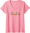Womens Peanuts Halloween Line V-Neck T-Shirt - Pink