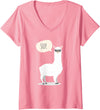 Funny & Cute Llama Gifts by OMG Womens Sup No Drama Llama Alpaca V-Neck T-Shirt - Pink