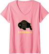 Buffalo High School, Buffalo, WY 82834 Women's Buffalo High School WY Logo Baseball V-Neck T-Shirt - Pink