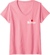 LOVE OF BUFFALO HEART CITY APPAREL Women's I Love Heart Buffalo NY V-Neck T-Shirt - Pink