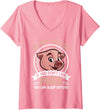 Funny Pig Farm Piggy Farmer Farming Gifts DAIMMER Womens In My Home If You Don't Like Pigs You Can Sleep Outside V-Neck T-Shirt - Pink