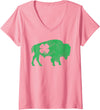 Buffalo - St Patricks Day Funny Women's Buffalo - Shamrock St. Patrick's Day Saint Paddy's V-Neck T-Shirt - Pink