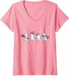 Polar Bear Lover Patriotic Veterans Day Costume Women's Funny Polar Bear American USA Flag 250 Years 4th of July V-Neck T-Shirt - Pink