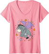 Women's Disney Winnie the Pooh Halloween Eeyore Trick-or-Treat Candy V-Neck T-Shirt - Pink