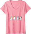 Cute Polar Bear Lovers First Day of School Costume Women's Funny Polar Bear Back to School Teacher Student V-Neck T-Shirt - Pink