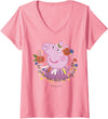 Womens Peppa Pig Magical Portrait V-Neck T-Shirt - Pink