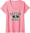 Elite Authentics Womens Baylor Bears Varsity Pink Officially Licensed V-Neck T-Shirt - As Pictured