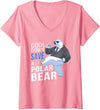 Polar Bear Apparel Women's Save The Polar Bear Cool Arctic Lover V-Neck T-Shirt - Pink