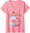 Baby Bear Baby Shower Theme Matching Co Womens Baby Bear Baby Shower Theme Grandma Bearly Wait Baby Boy V-Neck T-Shirt - Pink