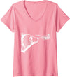 Boop Bear FUNNY Womens Boop the Bear V-Neck T-Shirt - Pink