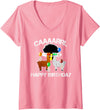 llama shirt collection by Jean Olivier Womens funny llama with hats lama with hat carl funny birthday V-Neck T-Shirt - Pink