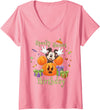 Women's Disney Mickey Mouse Halloween Spooky Sweet Birthday Party V-Neck T-Shirt - Pink