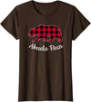 Papa & Mama Bear Outfit Abuela Bear Christmas Pajama Grandmother Red Buffalo Plaid T-Shirt - Brown