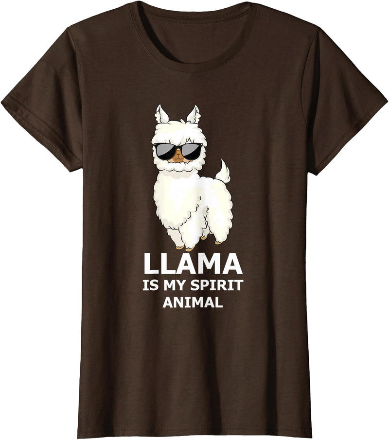 Llama Is My Spirit Animal - Funny Llama T-Shirt - Brown