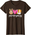 BALARI Peace Love Guinea Pigs Cute Guinea Pig Lover Women Girls T-Shirt - Brown